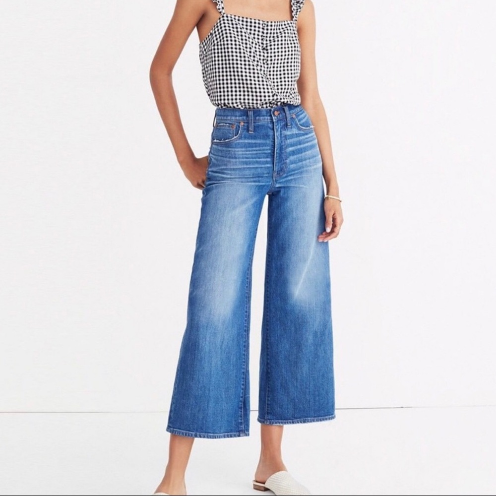 Madewell Finney Wide Leg Cropped Jeans